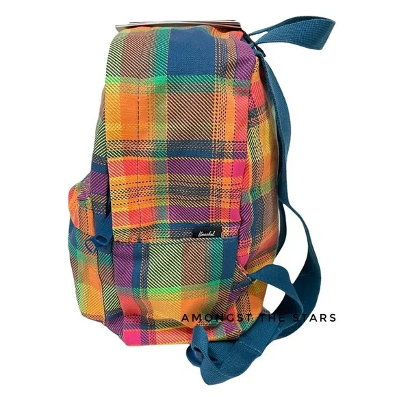 Herschel Supply Co. Orange Green Red Plaid Mini Backpack - Picture 9 of 14